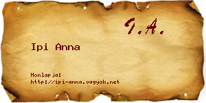 Ipi Anna névjegykártya